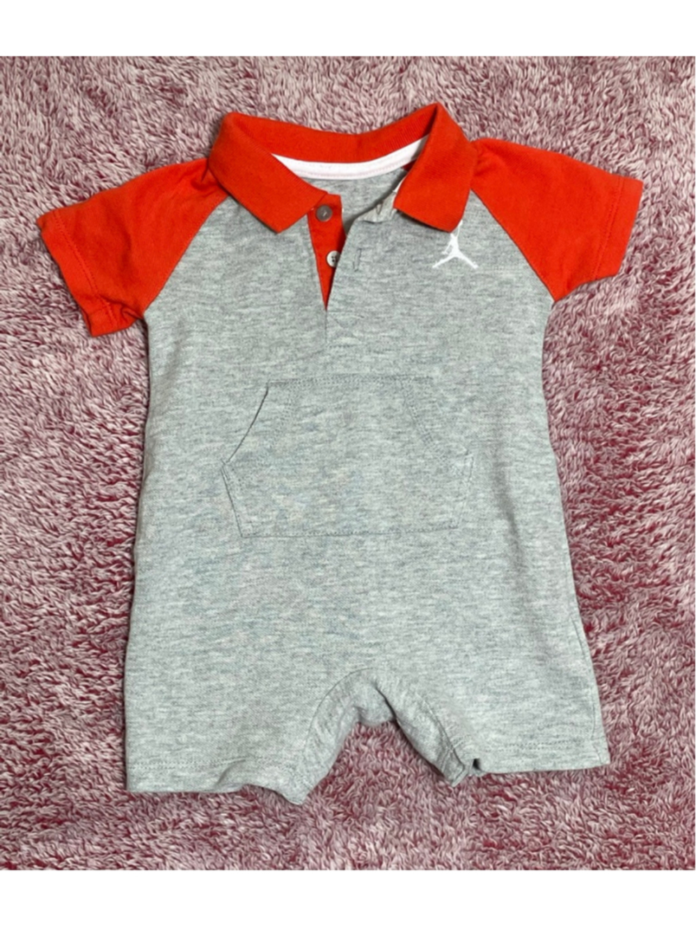 Boys Jordan Gray basketball romper 6-9 Months